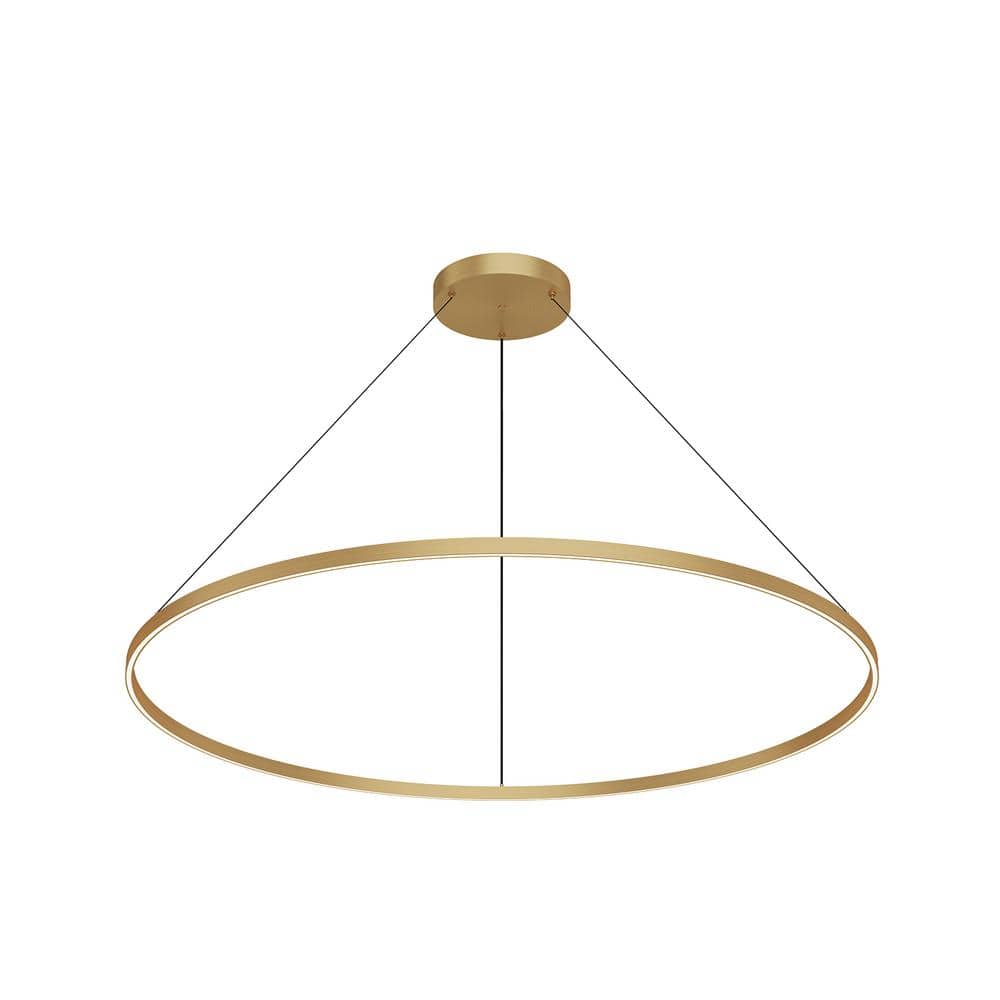 Cerchio 60 in. 150-Watt 1-Light Brushed Gold Integrated LED Pendant-Light price history on PriceWatchPro
