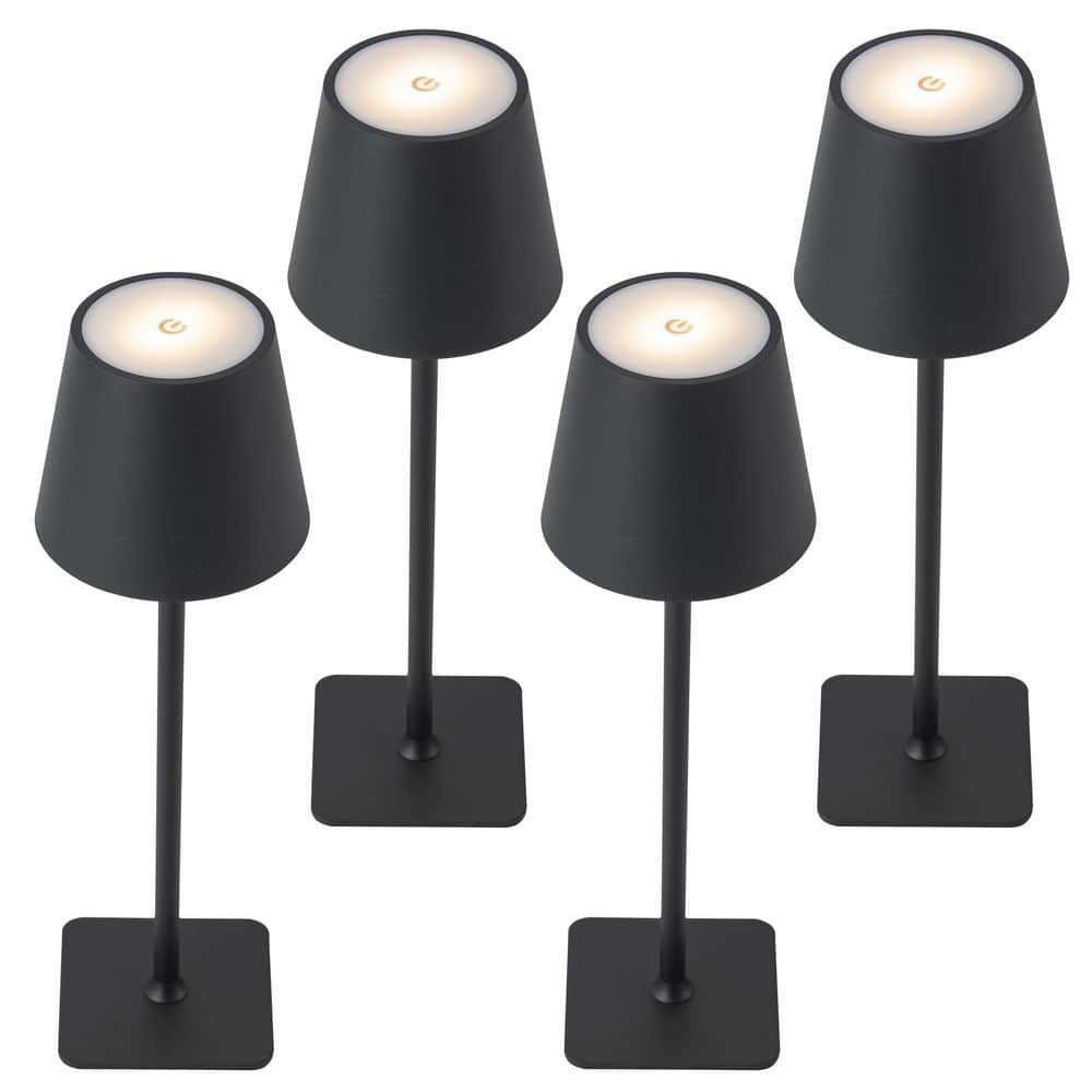 4-Pack 14 in. Matte Black LED Cordless Table Lamp, 3CCT Dimmable Portable Desk Lamps price history on PriceWatchPro
