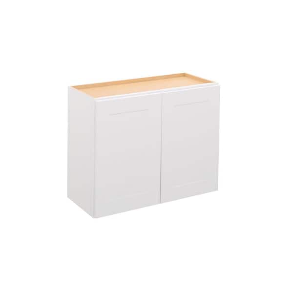 Shaker 30 in. W x 12 in. D x 24 in. H Assembled Wall Bridge Cabinet in Satin White