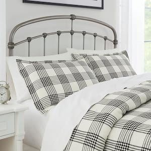 Adderley 3-Piece Black and White Plaid Full/Queen Comforter Set