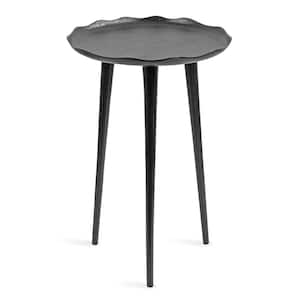 Alessia 15 in. Black Round Metal End Table