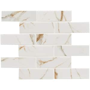 Calacatta Gold Subway 11.46 in. x 11.69 in. Matte Porcelain Floor and Wall Tile (0.93 sq. ft./Each)