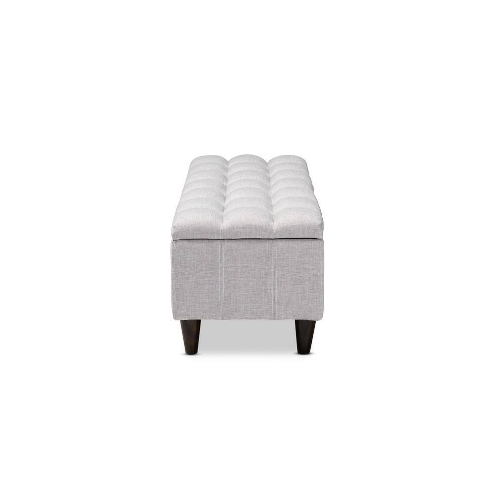 Brette 48'' Grayish Beige Tufted Fabric Storage Ottoman