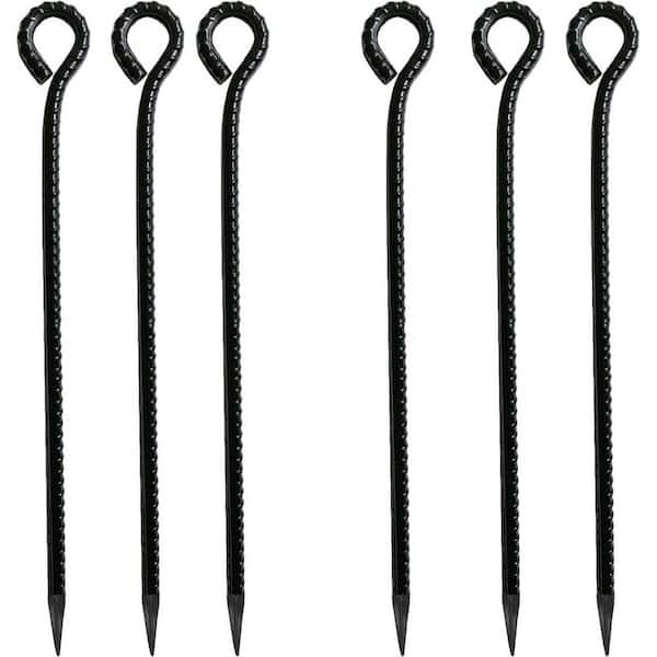 6 Pcs 0.5 Diameter in. 16 in. Rebar Stakes, Heavy Duty Baking Paint Metal Stakes for Outdoor Travel