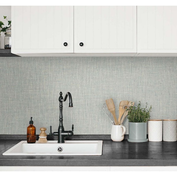 60.75 sq. ft. Tedlar Heron Tweed High Performance Vinyl Unpasted Wallpaper Roll