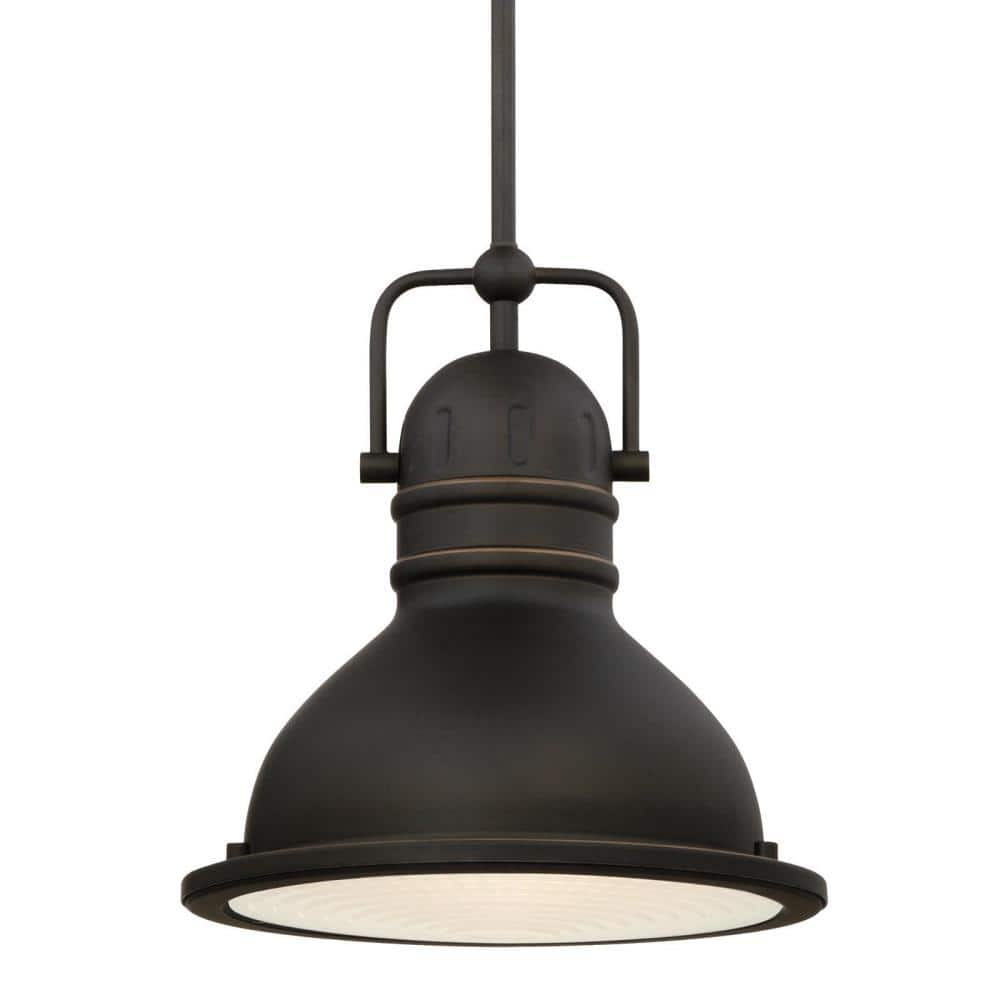 Farmhouse-Inspired Boswell Adjustable LED Pendant in Oil Rubbed Bronze