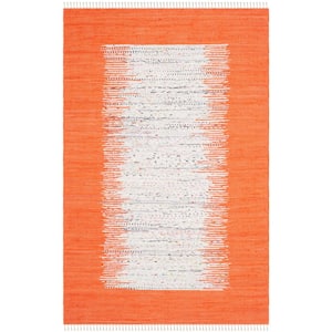 Montauk Ivory/Orange 4 ft. x 6 ft. Border Area Rug
