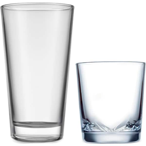 Unbranded 17 oz. Clear Glassware Set (Set of 8) 17 oz Highballs & 13 oz Whiskey Glass for Bar and Restaurants, Dishwasher Safe
