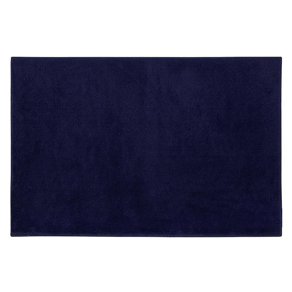 Trellisville Collection Cotton Navy 2 ft. x 3 ft. Jute Backing Non Slip Indoor Area Rug