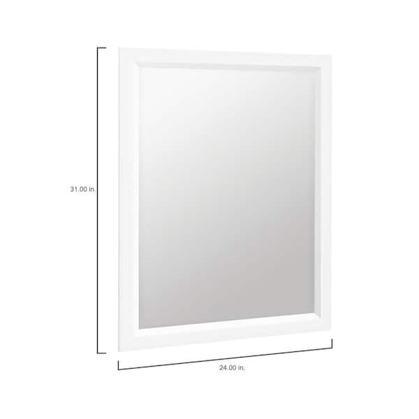 Shaila 24 in. W x 31 in. H Rectangular Framed Vertical/Horizontal Mounted Wall Bathroom Vanity Mirror in White