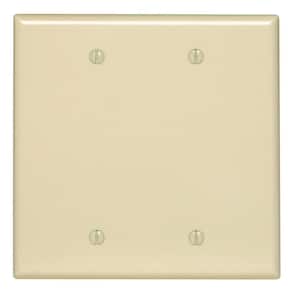 Ivory 2-Gang Blank Plate Wall Plate (1-Pack)
