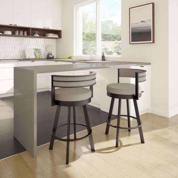 Amisco Browser 26 In Beige Polyester, Madison Deluxe Bar Stools