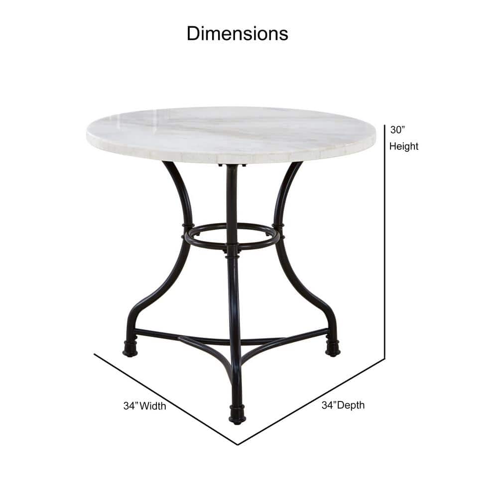 Charming Bistro Farmhouse 38" Round Marble Dining Table