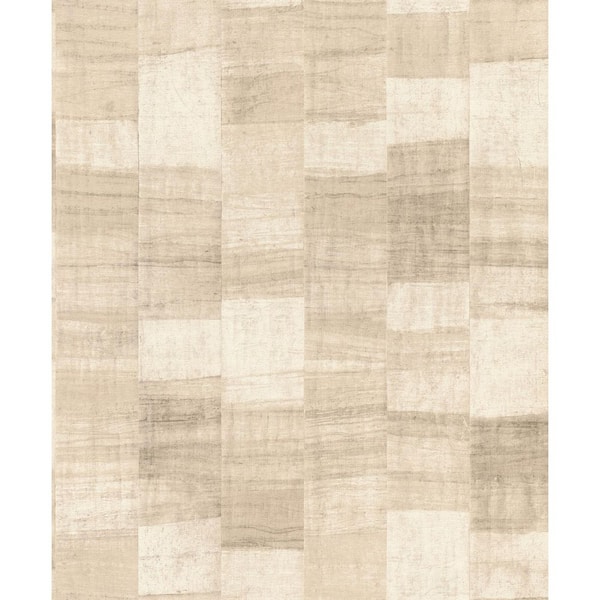Ivo Beige Block Stripe Wallpaper