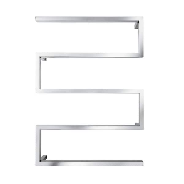 RELN Designer Snake Rail 5-bar Electric Hardwired Wall Mounted Towel Warmer in Polished Stainless Steel