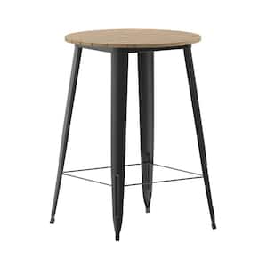 Contemporary Black Plastic 30 in. 4-Leg Dining Table with Steel Frame (Seats 4)