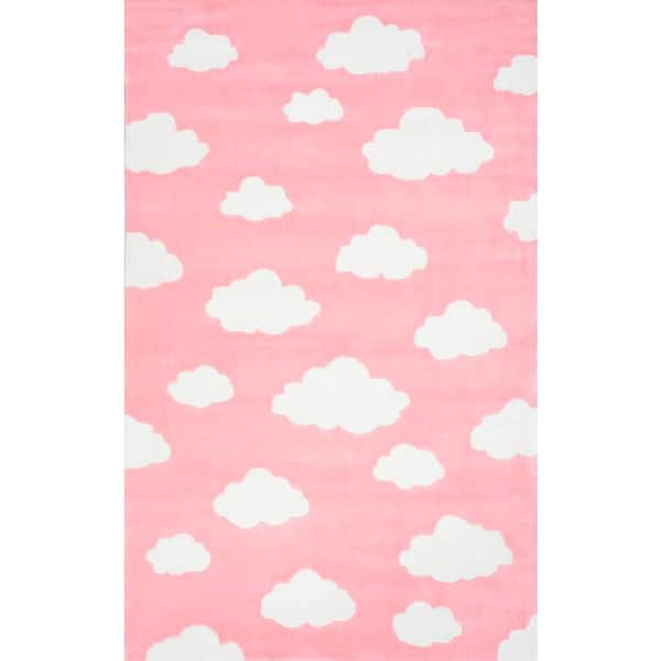 nuLOOM Clouds Playmat Pink 5 ft. x 8 ft. Area Rug