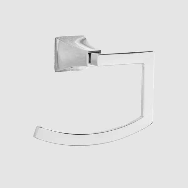 SIGNATURE HARDWARE Vilamonte 6-5/8 in. Wall Mounted Towel Ring in Chrome