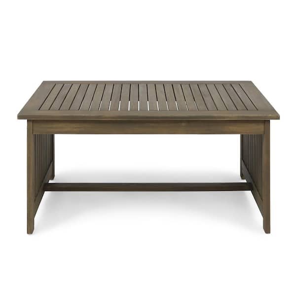 Miscool Anky Gray Rectangular Wood 18.25 in. H Outdoor Coffee Table