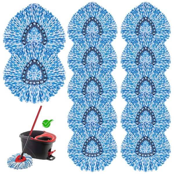 Microfiber Spin Mop Head Replacement Refill, Highly Absorbent and Machine Washable, Blue (12-Pack)