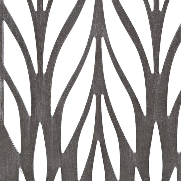 2-Piece Unframed Art Print Grey Laser Cut Wood Panel Wall Decor