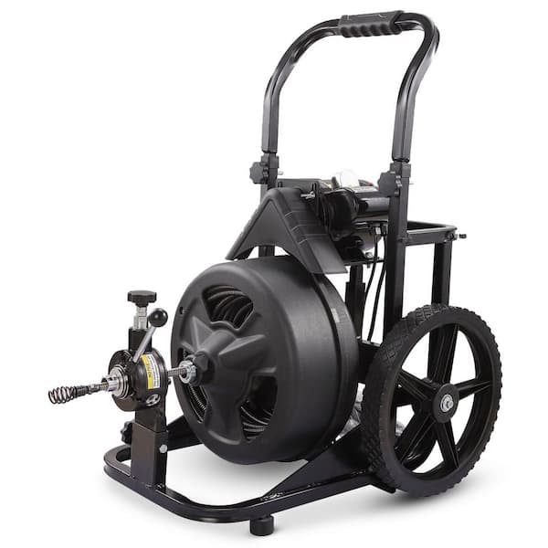 XtremepowerUS 1/2 in. W x 100 ft. L Sewer Snake Drain Cleaner Auger with 4 Different Heads