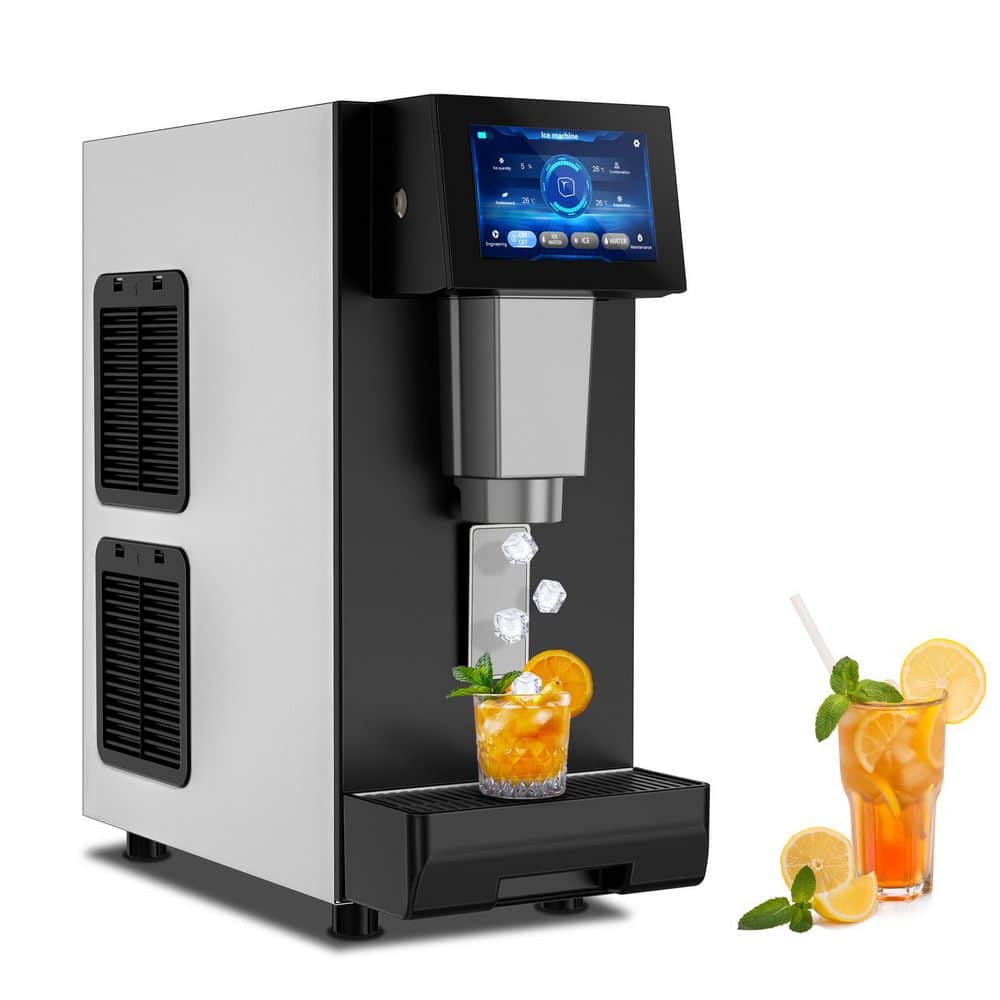 11.1 in. 68 lbs./24h 3-in-1 Mode Commercial Freestanding Nugget Ice Maker with Automatic Cleaning in Stainless Steel