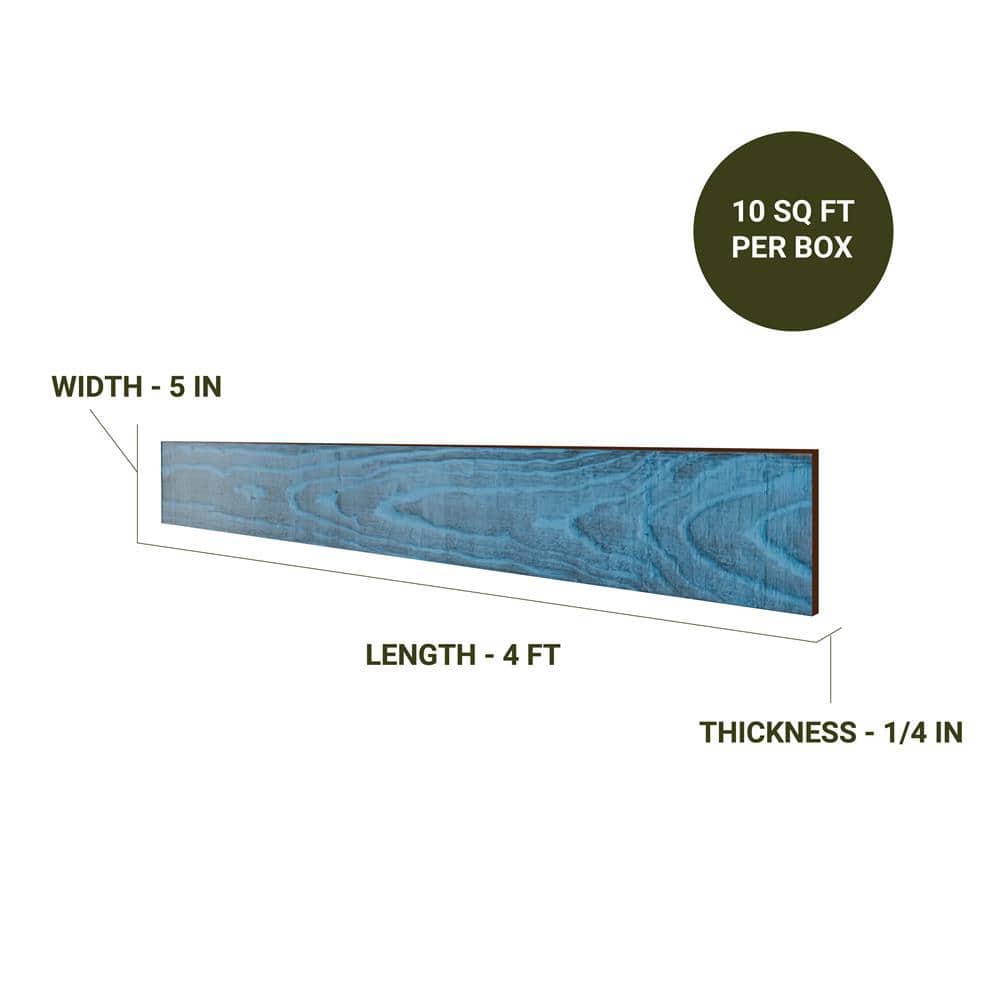 Tiffany Blue Thermally-Modified Pine Barn Wood Wall Planks, 4 ft, 6-Pack