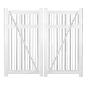 Williamsport 10 ft. W x 5 ft. H White Vinyl Pool Fence Double Gate Kit Includes Gate Hardware