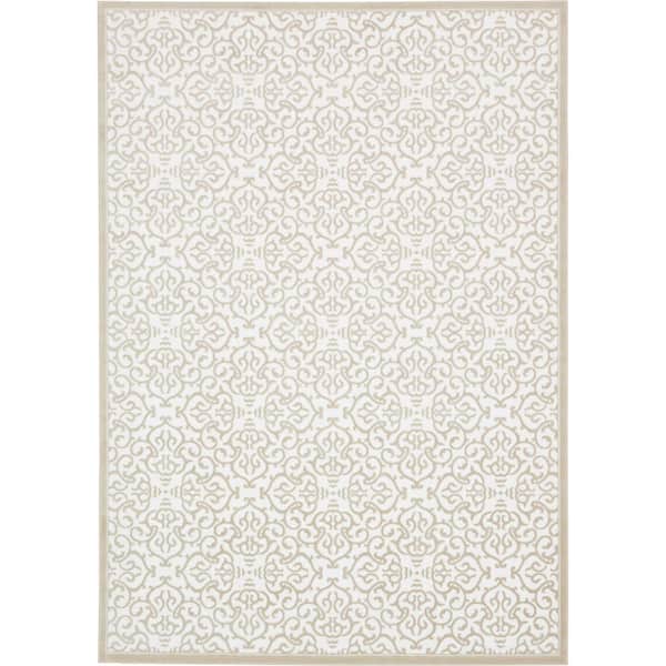 Unique Loom Rushmore Johnson Snow White 8' 0 x 11' 6 Area Rug