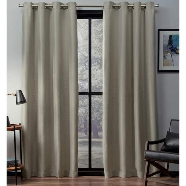 Unbranded Linen Solid Thermal Blackout Curtain - 52 in. W x 108 in. L (Set of 2)