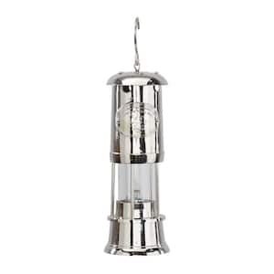 11 in. H Silver Brass Decorative Candle Lantern with Handle