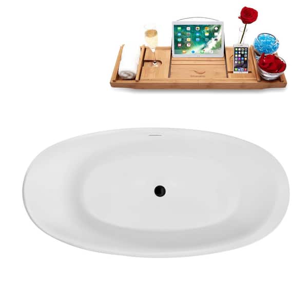 Streamline 59 in. x 29 in. Acrylic Freestanding Soaking Bathtub in