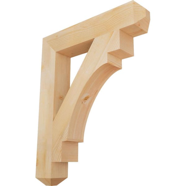 Ekena Millwork 6 in. x 42 in. x 34 in. Douglas Fir Merced Craftsman Rough Sawn Bracket