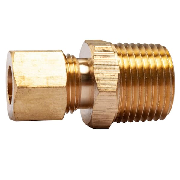 LTWFITTING 5/16 in. O.D. Comp x 3/8 in. MIP Brass Compression Adapter Fitting (5-Pack)