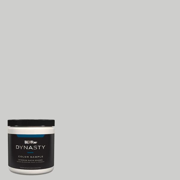 BEHR DYNASTY 8 oz. #PPL-64 Pewter Vase Satin Enamel Stain-Blocking Interior/Exterior Paint & Primer Sample