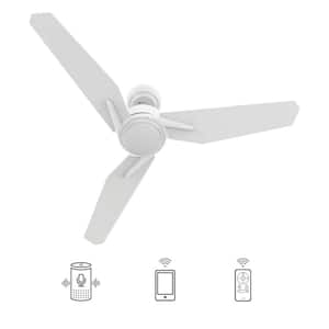 Tilbury 52 in. Dimmable LED Indoor/Outdoor White Smart Ceiling Fan with Light and Remote, Works with Alexa/Google Home