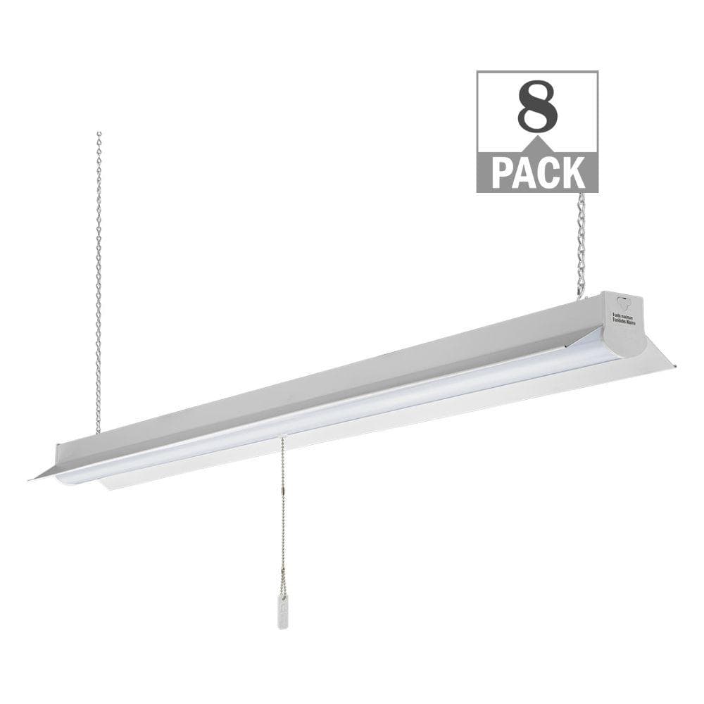 4 ft. 36-Watt Plug-in Linkable Integrated LED White Shop Light Pull Chain Garage Light 3600LM Bright White 4000K(8-Pack) price history on PriceWatchPro