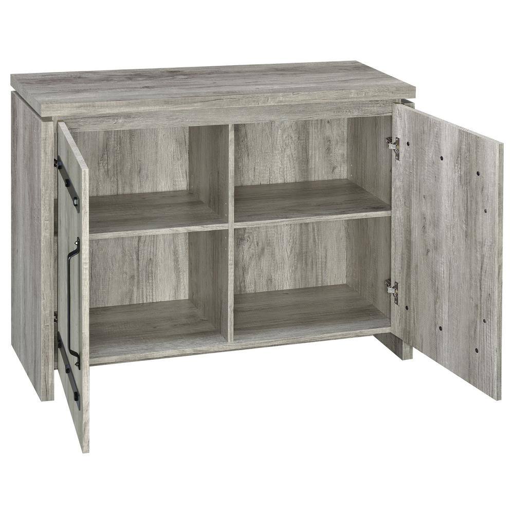 Gray Driftwood 2-Door Accent Cabinet with Adjustable Shelving