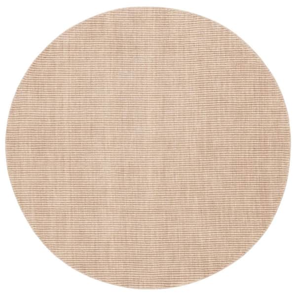 Himalaya 6 ft. x 6 ft. Beige Crosshatch High-Low Round Area Rug