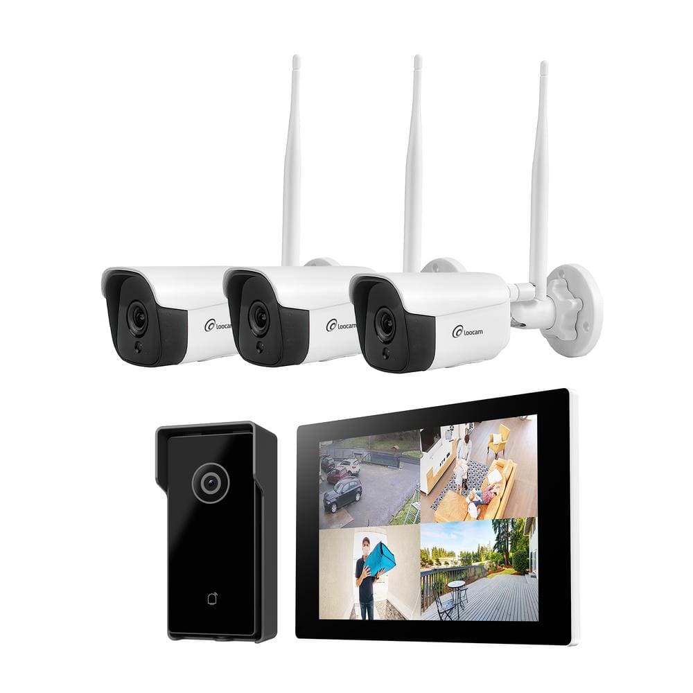 LOOCAM 3MP Wireless Security Camera System with 10.1'' Touchscreen ...