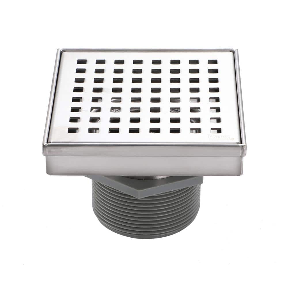 Design House 4 In Square Shower Drain Modern Contemporary Stainless   Stainless Steel Design House Shower Drains 542852 Ss 64 1000 