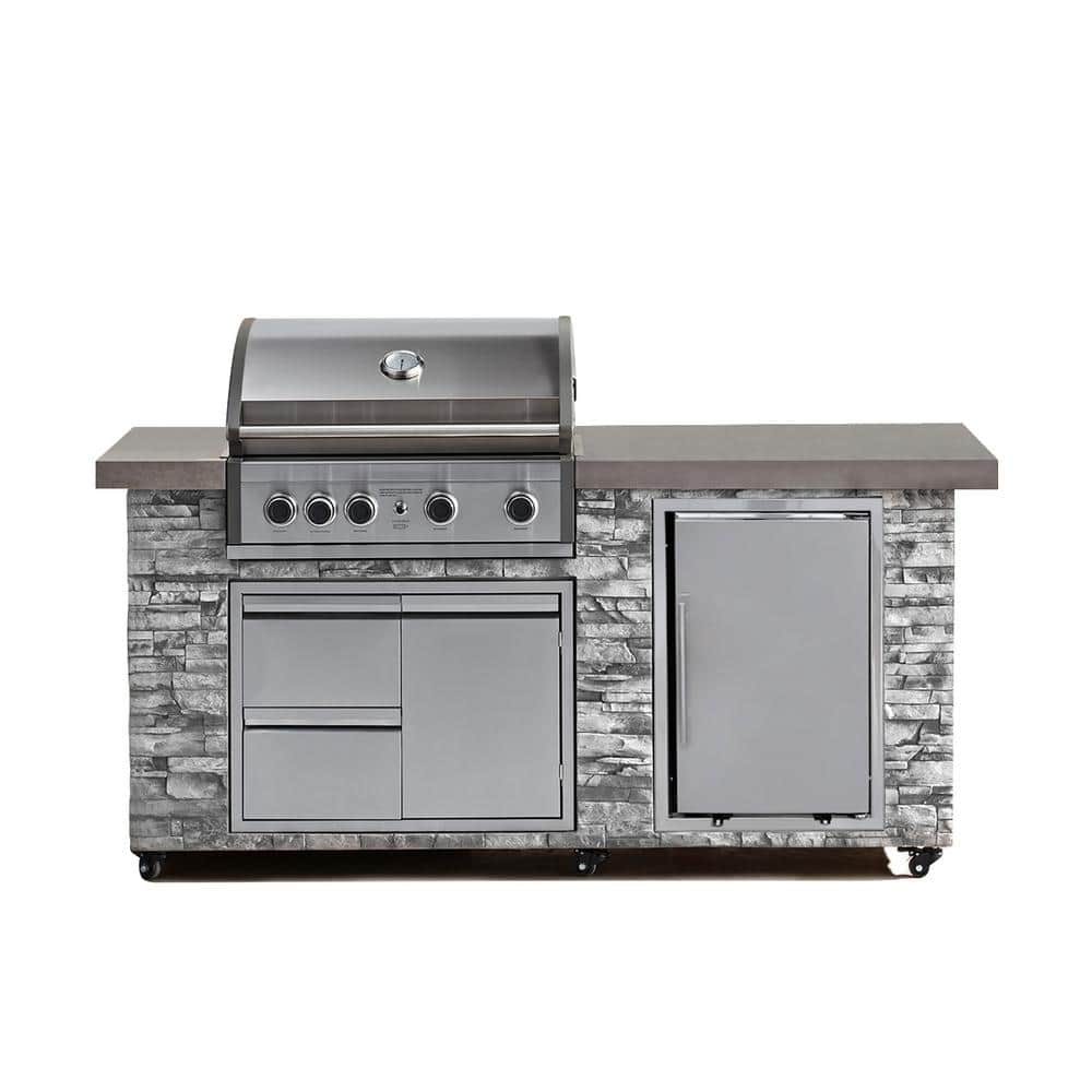 PROKAn 78 in. Pro Elite 5-Burner European Ledge Propane Gas Grill ...