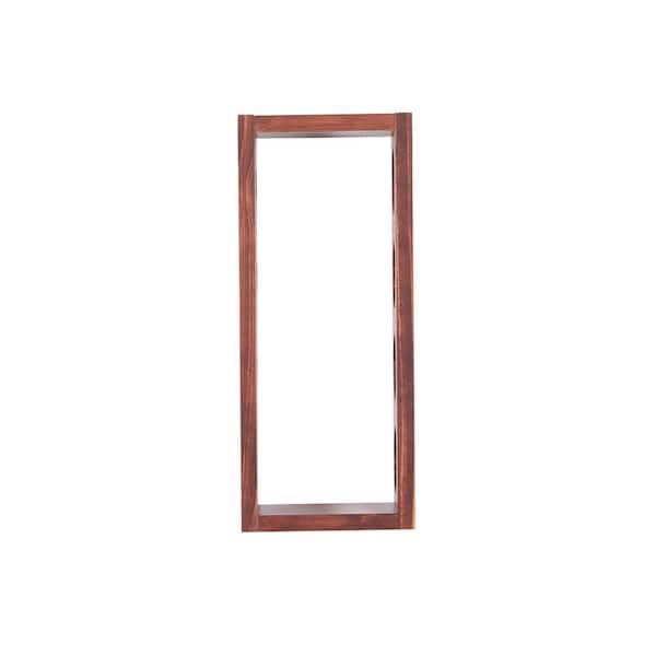 FUNKOL 4-Bottle Walnut Pine Wall Mounted Wine Rack