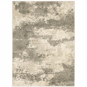 Beige and Ivory 2 ft. x 3 ft. Abstract Area Rug