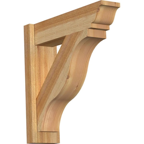 Ekena Millwork 6 in. x 22 in. x 22 in. Western Red Cedar Fuston Traditional Rough Sawn Outlooker