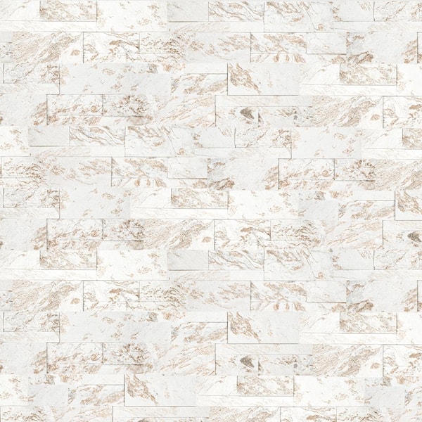 MSI Royal White Ledger Panel 9 in. x 24 in. Splitface Quartzite Wall Tile (36 cases/162 sq. ft./pallet)