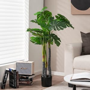 4 ft. Artificial Tree Artificial Monstera Palm Tree Fake Plant for Indoor Outdoor