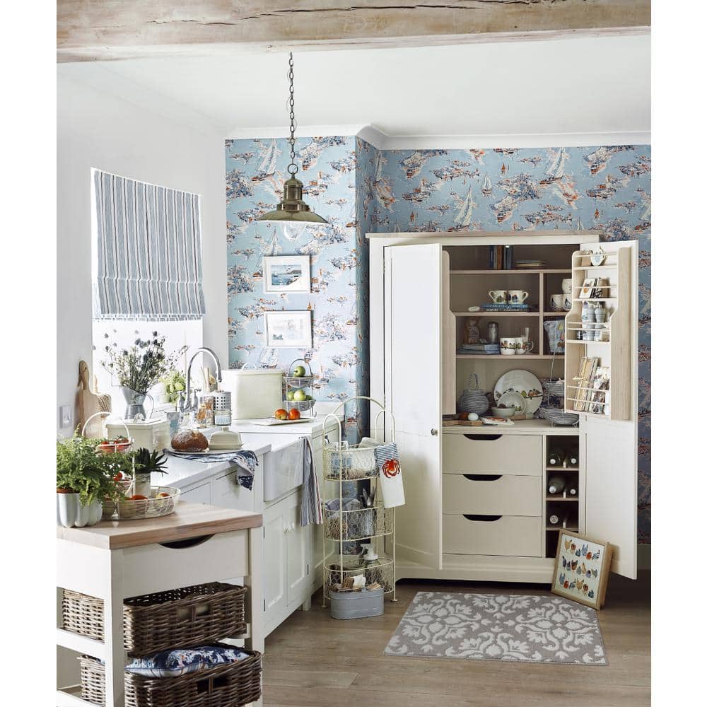 Light Grey and White Geometric Washable Accent Rug