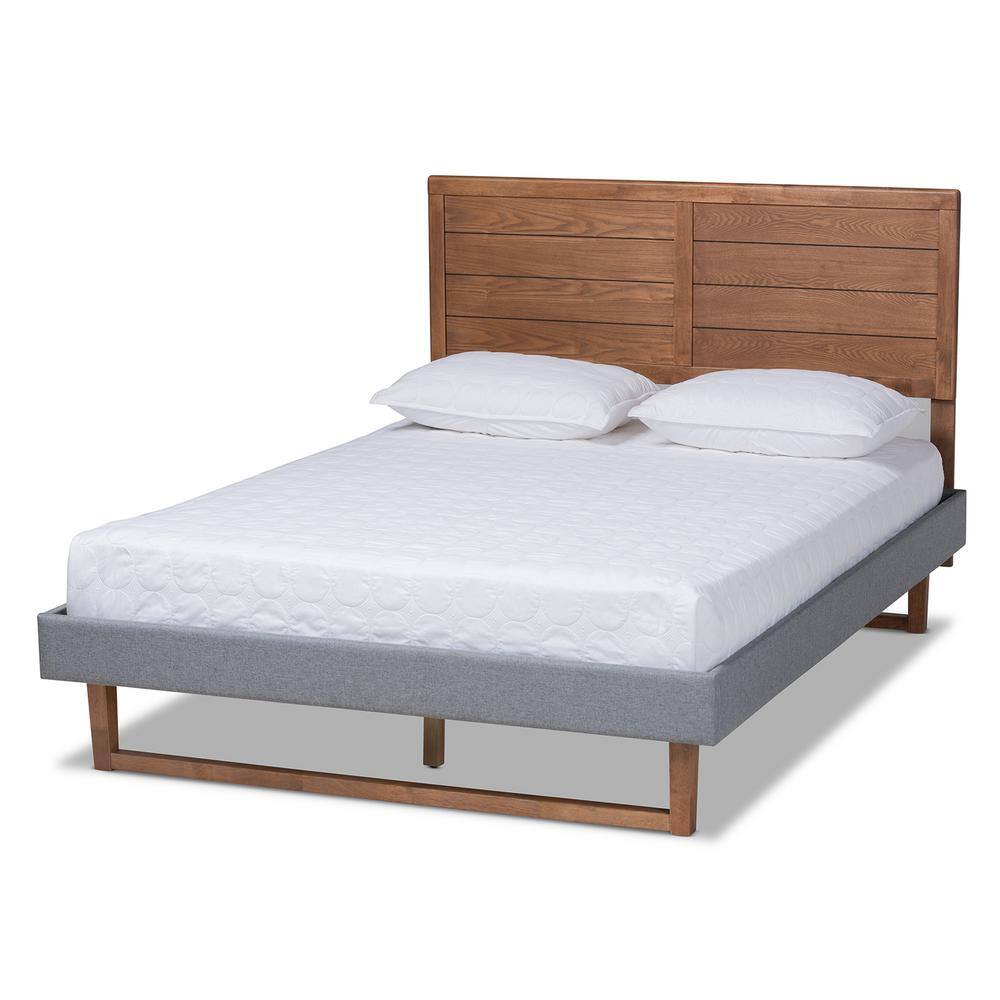 Baxton Studio Gabriela Dark Grey Ash Walnut Full Platform Bed 164